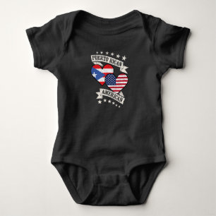 Puerto Rican American Heart Flags Puerto Rico Amer Baby Strampler