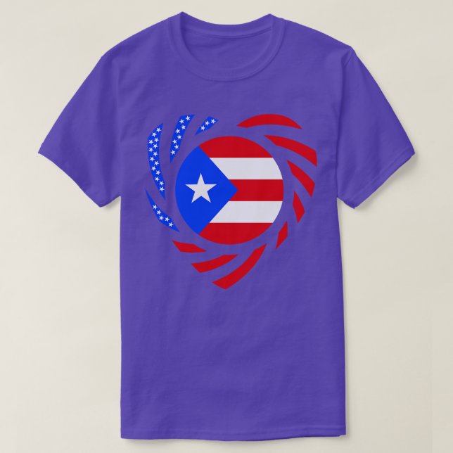 Puerto-Rican American Multinational Patriot Flag H T-Shirt (Design vorne)