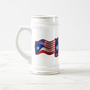 Puerto Rican-Amerikanische wellenartig bewegende Bierglas