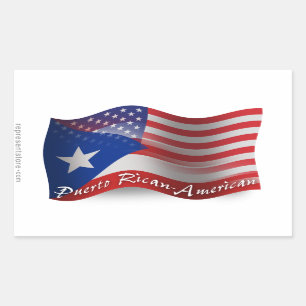 Puerto Rican-Amerikanische wellenartig bewegende Rechteckiger Aufkleber