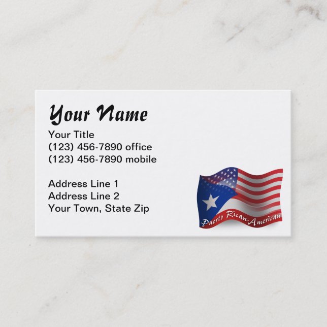Puerto Rican-Amerikanische wellenartig bewegende Visitenkarte (Vorderseite)