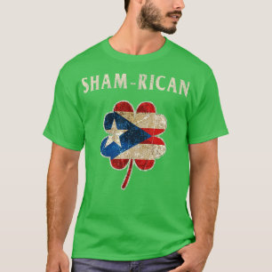 Puerto Rican Boricua Irish Kleeblatt Flag St Patri T-Shirt