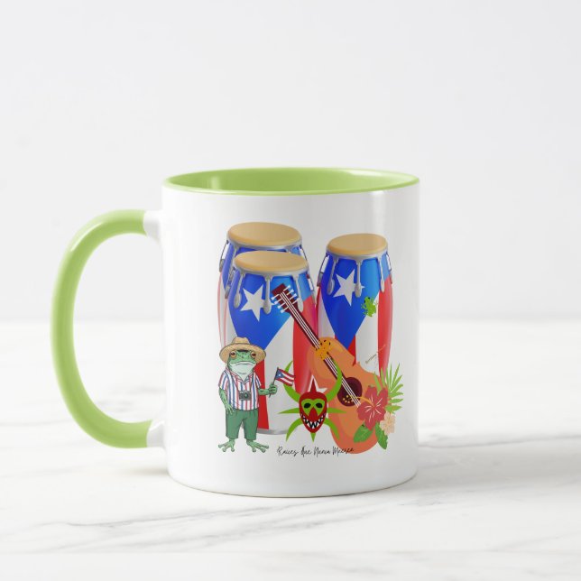 Puerto Rican Cultural Art Combo Mug - 11 oz Tasse (Links)