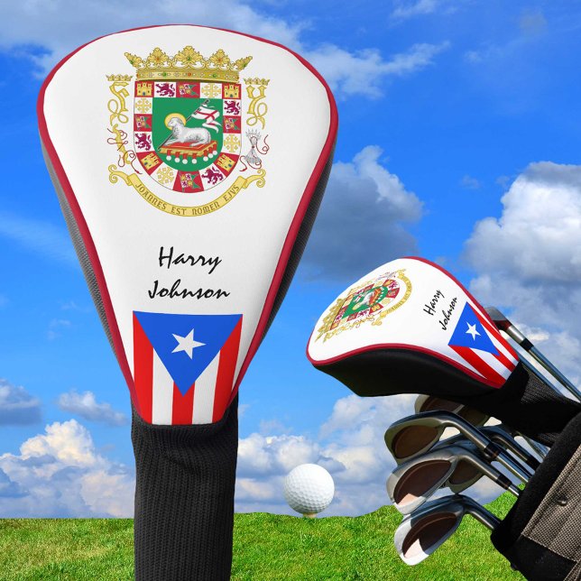Puerto Rican Flag & Monogrammed Golf Clubs Covers Golf Headcover (Von Creator hochgeladen)