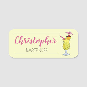 Puerto Rican Piña Colada Cocktail Barkeeper Bar Namensschild