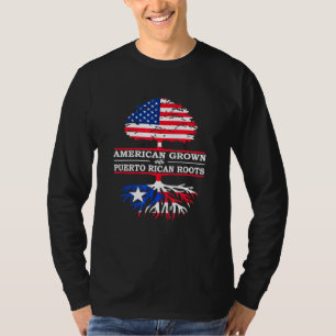 Puerto Rican Roots American Ground Flag T-Shirt