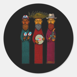 Puerto Rican Three Wise Men – Parranda Runder Aufkleber