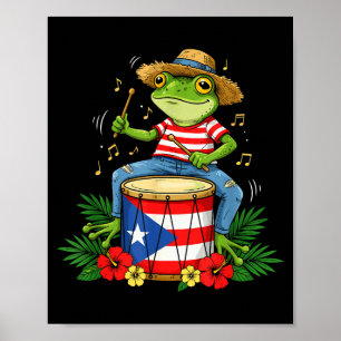Puerto-ricanische Flagge Coqui-Frosch Puerto Rico Poster