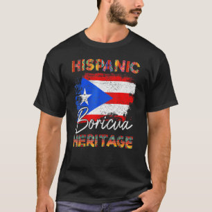 Puerto-ricanische Flagge Hispanisches Erbe Boricua T-Shirt