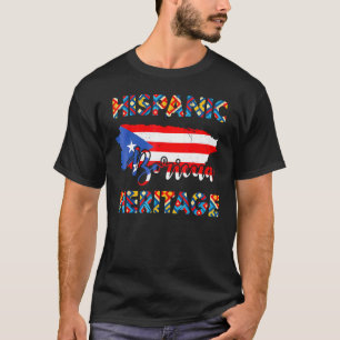 Puerto-ricanische Flagge Hispanisches Erbe Boricua T-Shirt