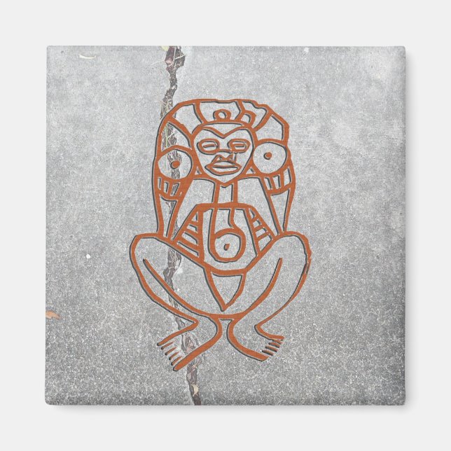 Puerto-Ricanische Göttin Petroglyph - maßgeschneid Magnet (Vorne)