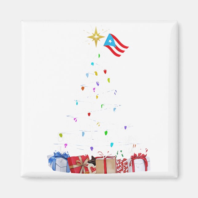Puerto-ricanische Weihnachtsbaum-Lichter Essenstra Magnet (Vorne)