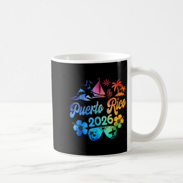 Puerto Rico 2026 Vacation Beach Tie Dye Trip Summe Kaffeetasse (Rechts)