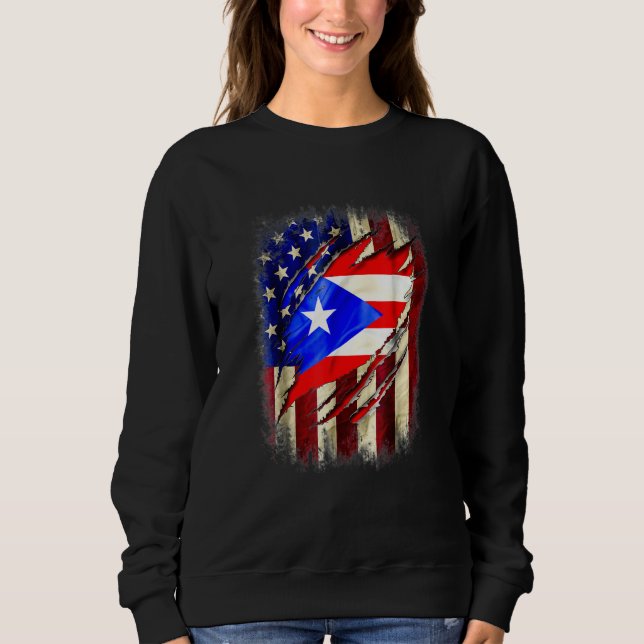 Puerto Rico american flag Sweatshirt (Vorderseite)