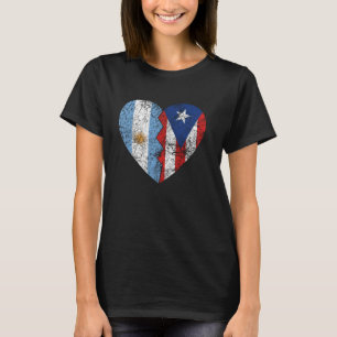 Puerto Rico Argentinische Flaggen Herz Argentinien T-Shirt