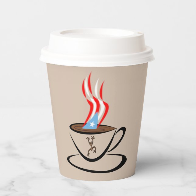 Puerto Rico Aroma-Kaffee  Pappbecher (Vorderseite)