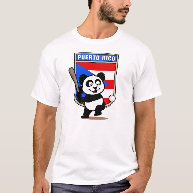 Puerto Rico Baseball Panda (leichte Shirt) T-Shirt (Vorderseite)