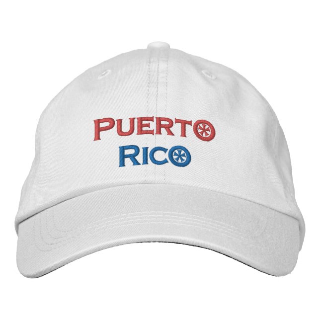 Puerto Rico bestickte Baseballkappe (Vorderseite)