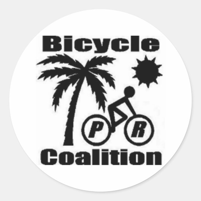Puerto Rico Bicycle Coalition Round Sticker 1,5" (Vorderseite)