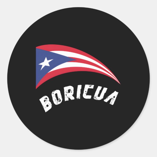 Puerto Rico Boricua Flag Pride Puerto Rico Runder Aufkleber (Vorderseite)