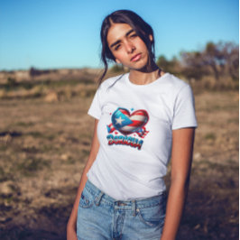 Puerto Rico Boricua Liebe Herzenflagge T-Shirt