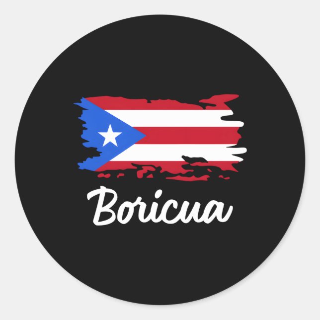 Puerto Rico Boricua Puerto Rico Flag Runder Aufkleber (Vorderseite)