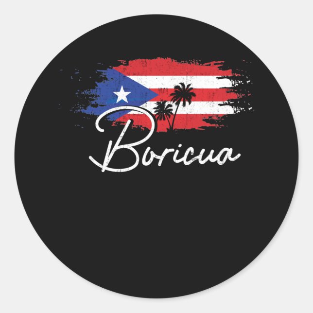 Puerto Rico Boricua Puerto Rico Flaggenpreis Runder Aufkleber (Vorderseite)