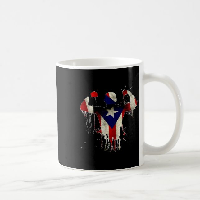 Puerto Rico Boxing Gloves Boxeo Shirt Ropa Uni Kaffeetasse (Rechts)