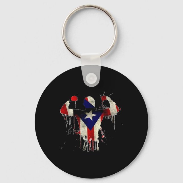 Puerto Rico Boxing Gloves Boxeo Shirt Ropa Uni Schlüsselanhänger (Vorderseite)