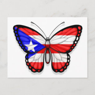 Puerto Rico Butterfly Flag Postkarte
