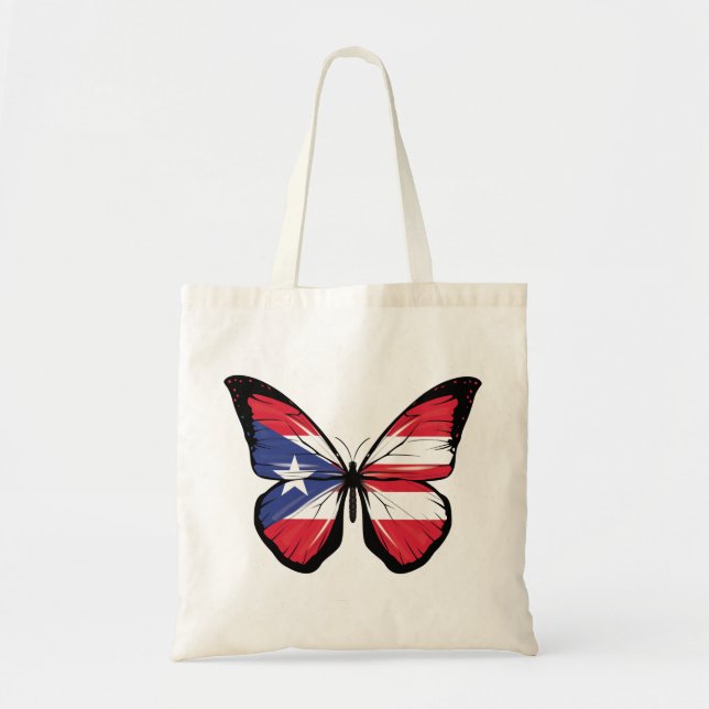 Puerto Rico Butterfly Flag Tragetasche (Vorne)