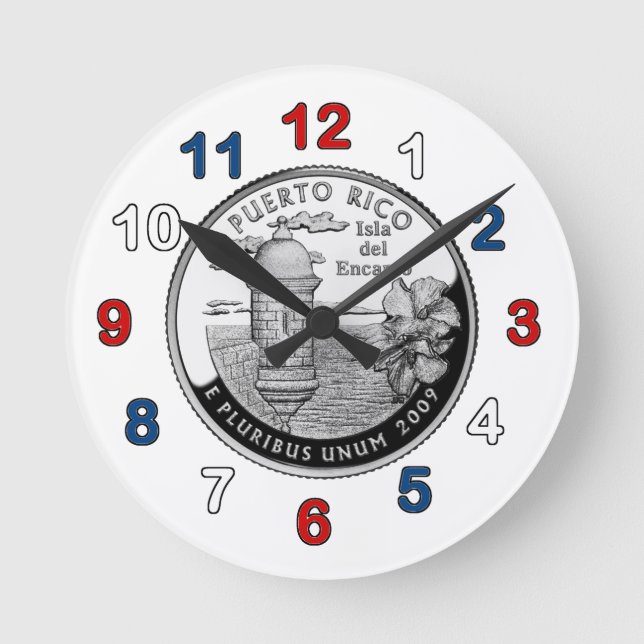 Puerto Rico Clock Runde Wanduhr (Vorderseite)