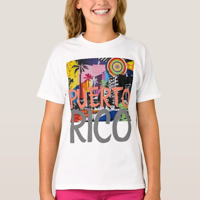 Puerto Rico Cool Graffiti Mural Shirt, Girl's 3 T-Shirt (Vorderseite)
