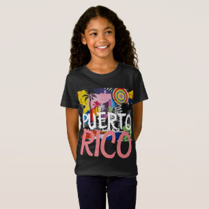 Puerto Rico cooler Graffiti-WandShirt, Mädchen T-Shirt