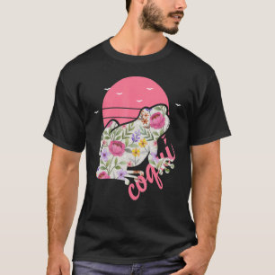 Puerto Rico Coqui Frog Blumengrafik T-Shirt