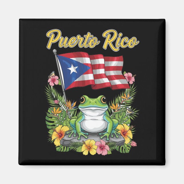 Puerto Rico Coquí Frog Boricua Pride Magnet (Vorne)