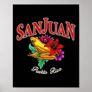 Puerto Rico Coqui-Frosch San Juan Tropischer Urlau Poster