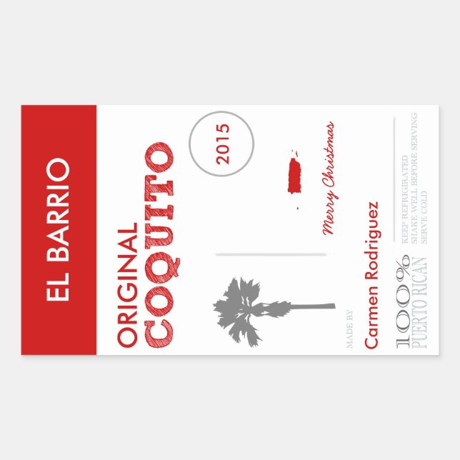 Puerto Rico Coquito Rechteckiger Aufkleber (Vorderseite)