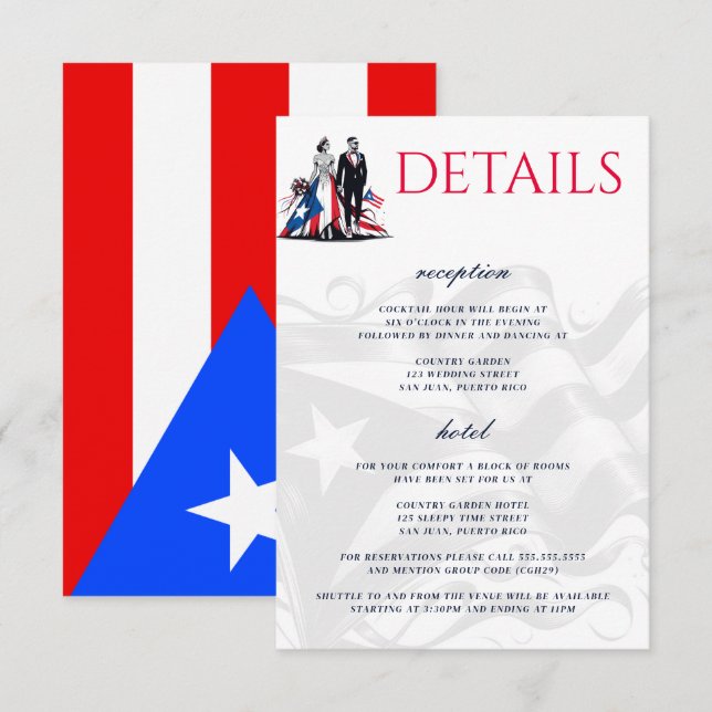 Puerto Rico Couple Begleitkarte (Vorne/Hinten)