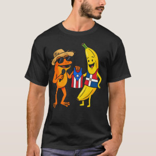 Puerto Rico Dominikanische Republik Flagge Frosch T-Shirt