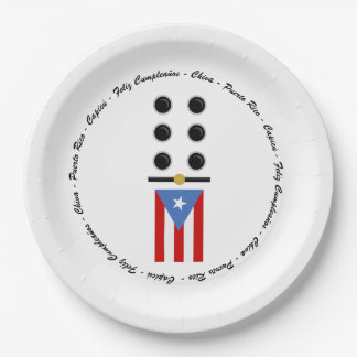 Puerto Rico Domino Papierplatte Pappteller