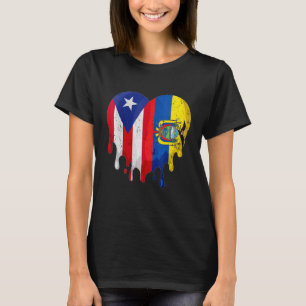 Puerto Rico Ecuador-Flagge Herz Bürger Gewachsen P T-Shirt