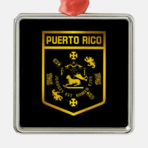 Puerto Rico Emblem Silbernes Ornament