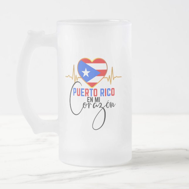 Puerto Rico en mi Corazon Puerto Rican Pride  Mattglas Bierglas (Links)