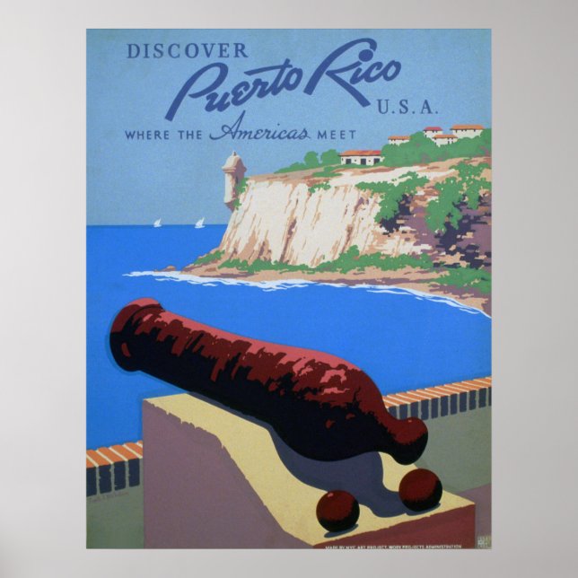 Puerto Rico entdecken - Reiseplakat Poster (Vorne)