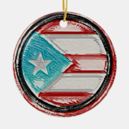 Puerto-Rico-Fahne Circle Ornament