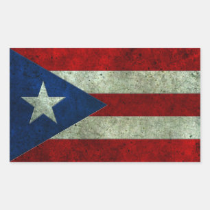 Puerto-Rico-Fahne-Effekt Rechteckiger Aufkleber