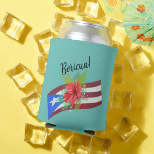 Puerto Rico Fahne mit flora de maga boricua Dosenkühler