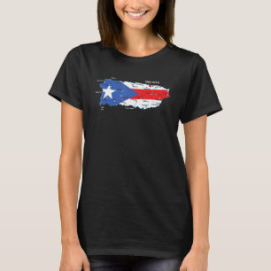 Puerto Rico Fahne Puerto Rico Karte mit Stadt und T-Shirt