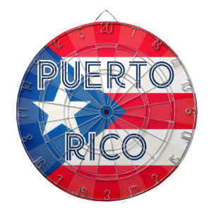 PUERTO RICO Farbige Flaggen-Design-Textvorlage Dartscheibe